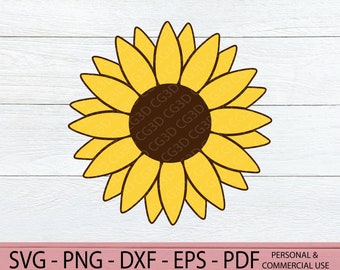Solros SVG - Layered Solros SVG - Pappersblomma Cut File - Solros PNG Clipart - Bröllopsblommor svg - Sommarblomma