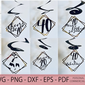 Geburtstag DIY Streamer Kit SVG - 40. Geburtstag Dekoration SVG - 40 und fabelhafte Svg - Streamer Svg - Geburtstag Druckbar - Cricut Craft