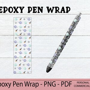 Space Pen Wrap PNG - Galaxy Wrap PDF - Outerspace Pen - Star Pen Wrap - Epoxy Pen Waterslide - Printable Pen Wrap - Glitter Pen Wrap Pattern