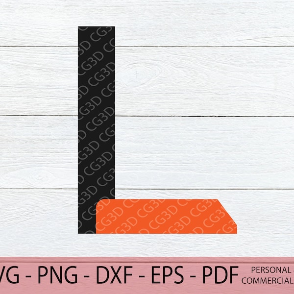 Carpenters Square svg - Steel Square png - Framing Square dxf - Woodworking Clipart - Layered Construction SVG - Dads Tools PNG - Ruler SVG