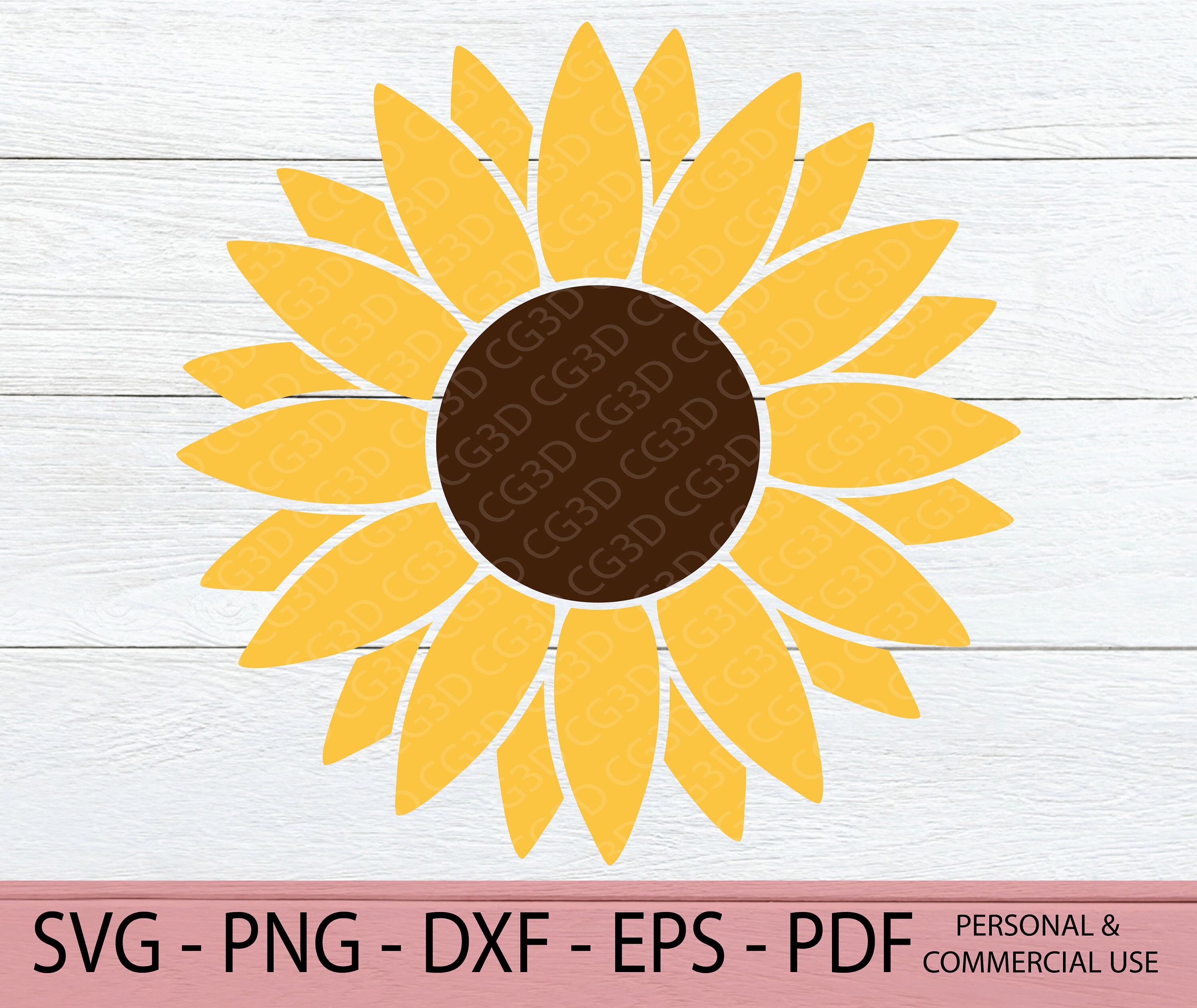 Sunflower SVG - Sunflower PNG - Paper Flower Cut File - Sunflower PNG ...