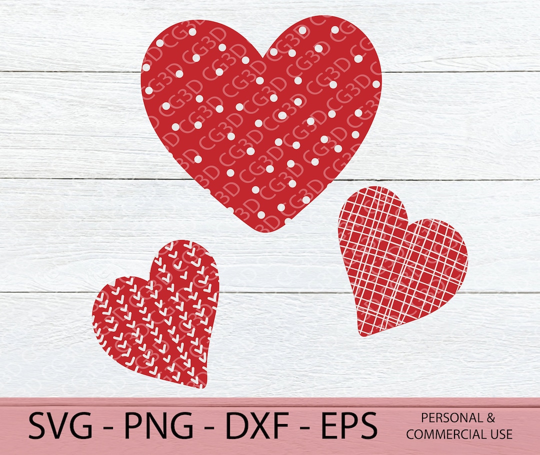 Pattern Hearts SVG - Heart SVG for Cricut - Layered Heart SVG ...