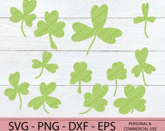 Shamrock and 4 Leaf Clover SVG Bundle - Shamrock SVG - Four Leaf Clover SVG - St. Patricks Day Svg - Irish svg - Lucky Svg - Cricut Cut File