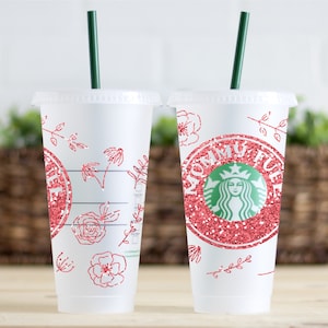 Mommy Fuel Starbucks Cup Wrap SVG - Floral Mom Coffee Cup Wrap PNG - Décalque de la tasse Venti de la fête des mères - Full Wrap SVG - Starbucks Flower Wrap