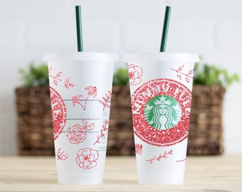 Mommy Fuel Starbucks Cup Wrap SVG - Floral Mom Coffee Cup Wrap PNG  - Mothers Day Venti Cup Decal - Full Wrap SVG - Starbucks Flower Wrap