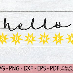 Hello Summer SVG - Hello Summer PNG - Zomer Veranda Teken - Zomer Welkomstbord svg bestand - Hello Sunshine svg - Zomer shirt ontwerp - Cut file