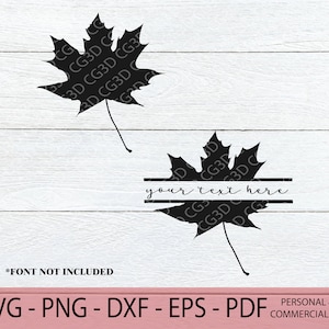 Ahornblatt SVG - Herbstblätter SVG - Blatt Monogramm dxf - Herbstblätter - Dankbares Svg - Kanada Ahornblatt - Erntedank Monogramm - Cut File