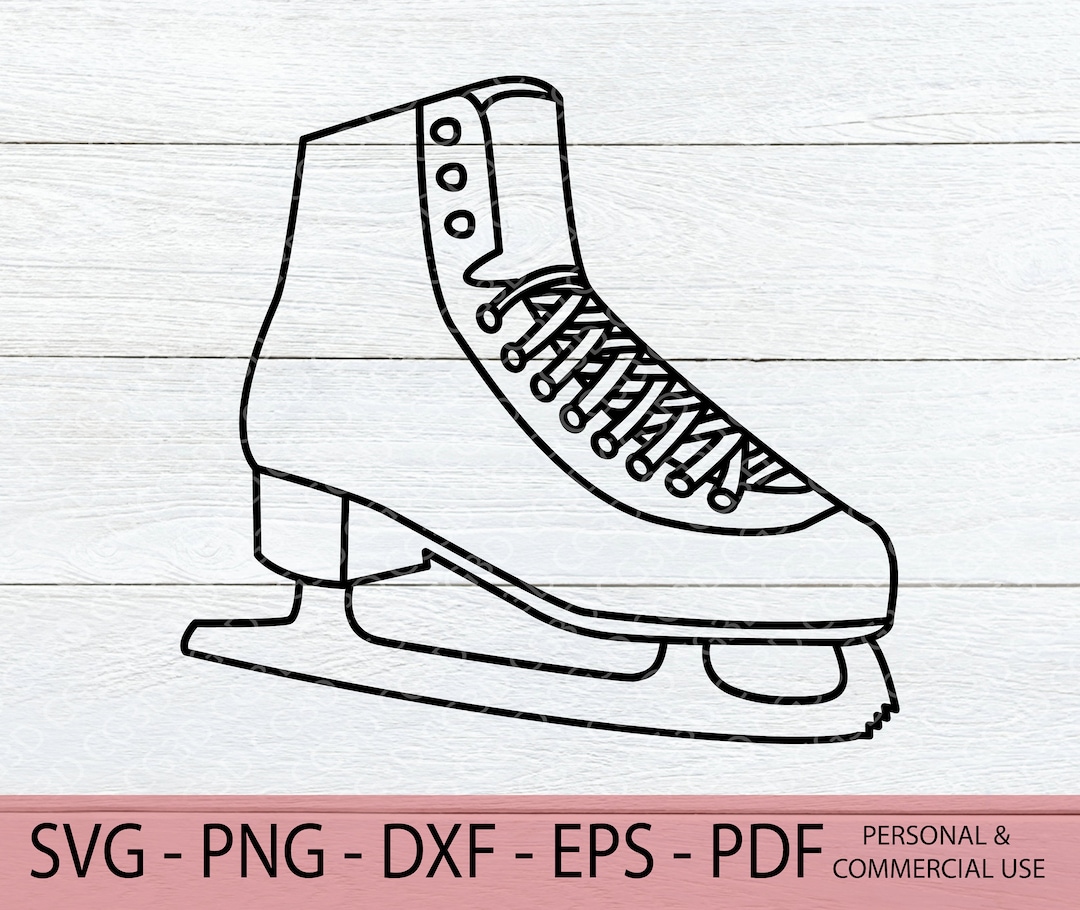 Ice Skate Outline SVG Figure Skate Svg Figure Skate Outline SVG Hockey
