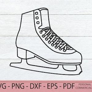 Ice Skate Outline SVG - Figure Skate svg - Figure Skate Outline SVG - Hockey Skate - Winter svg - Ice Skating Printable - Hand Drawn Skate
