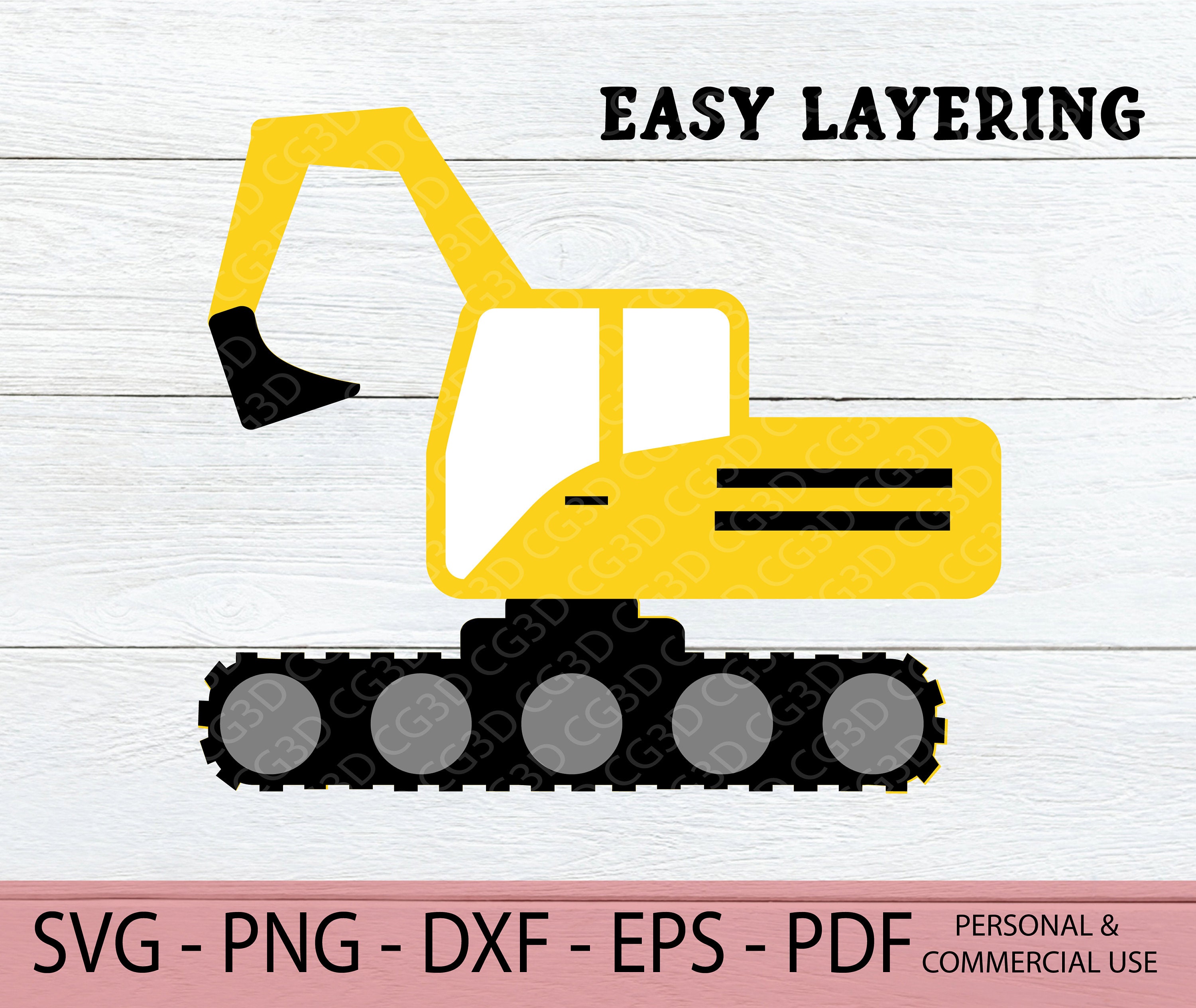 Download Excavator Svg Digger Svg Construction Truck Svg Etsy