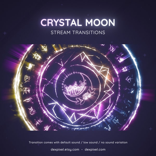 Rainbow Crystal Moon Stream Transition | Magic Seal Stream Transition | Animated Stream Transition  | Cute Pastel Colors Stream Stinger