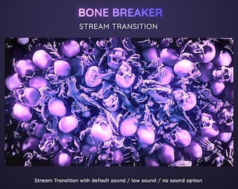 Bone Breaker Stream Purple Mystic Transition | Halloween Skulls and Falling Skeleton Horror Transition for OBS | Skeleton Twitch Scenes