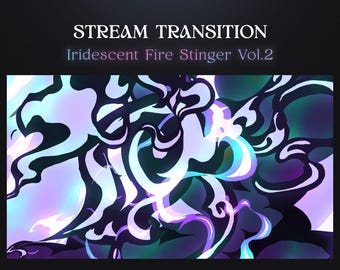 Cartoon Holographischer Stream Übergang – Blau Pink Animierter OBS Stinger für Twitch Szenen