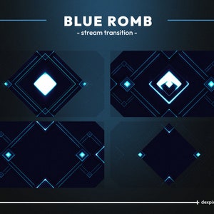 Blue Romb Sci-Fi Stream Szene Übergang | Blauer OBS Stinger | Abstrakt Geometrischer Stream Übergang Twitch oder Youtube