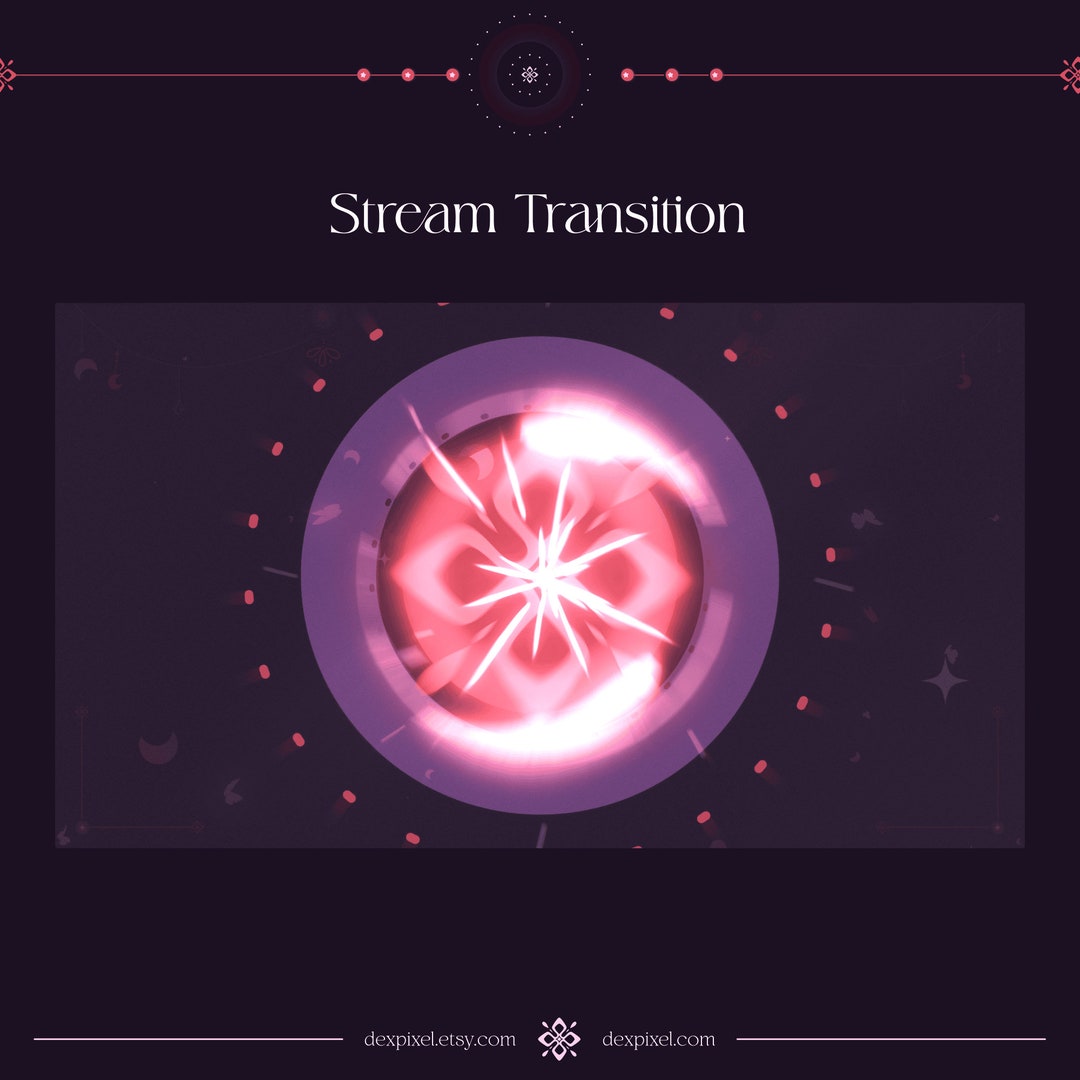 Pastel Purple Red Lunar Charm Stream Transition | Beautiful Vtuber ...