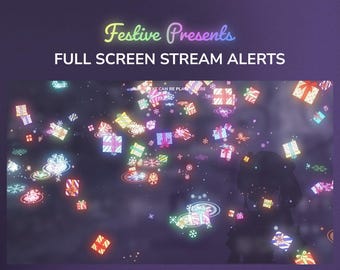 Glowing Falling Christmas Presents Alerts | Full-Screen Festive Winter Animated Twitch Alerts