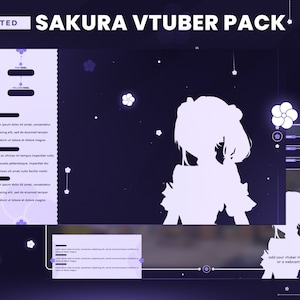 Sakura Purple Animated Vtuber Stream Pack | Cherry Blossom Animated Overlays | Purple Pastel Stream Overlays | Vtuber Aesthetics