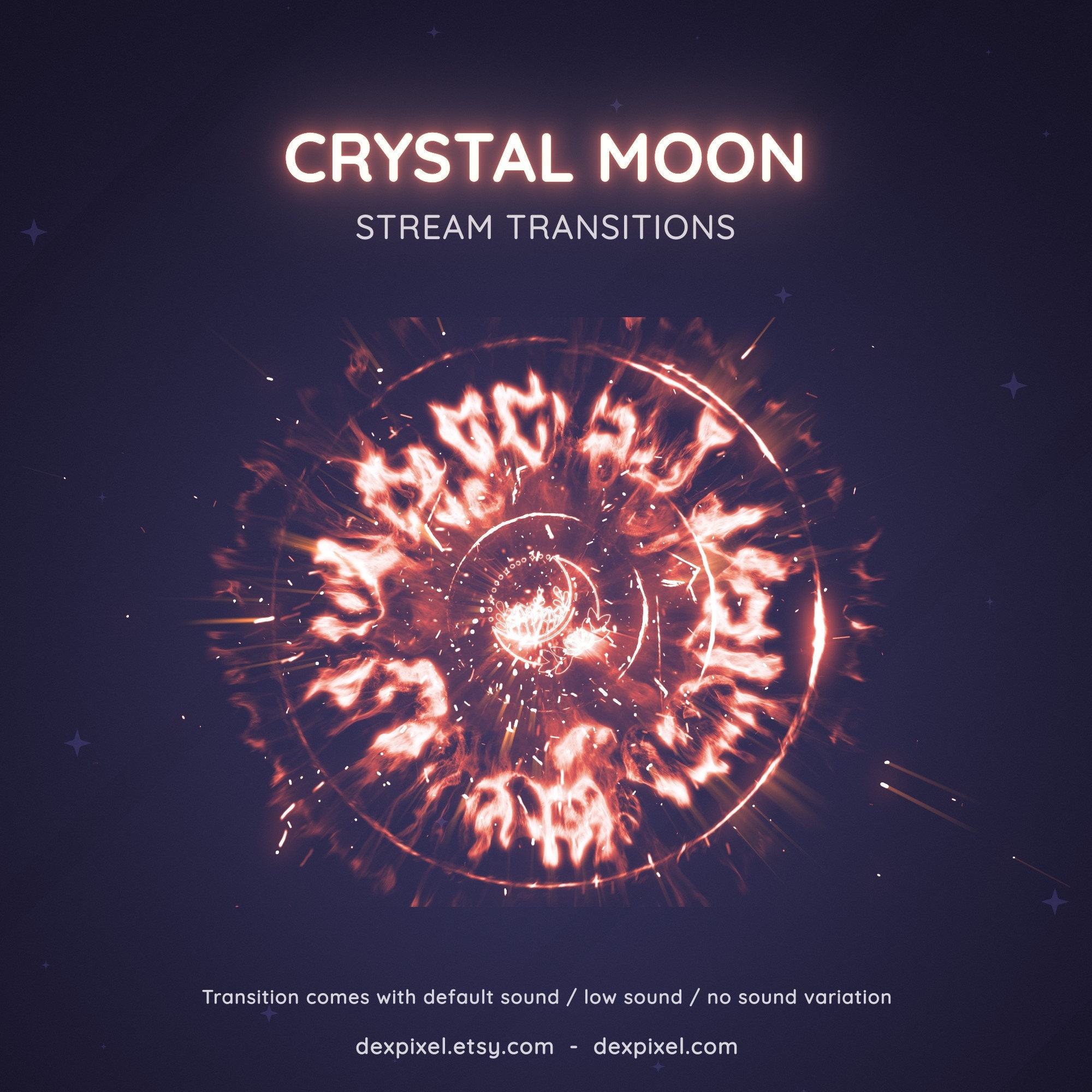 Red Crystal Moon Stream Transition | Animated Magic Seal (webm ) - Etsy