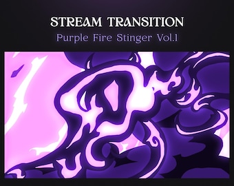 Fire Flame Cast Purple Pink Cartoon Transition Vol.1 | Colorful Stream Transition | Animated Stream Transition | Cute Purple Stream Stinger
