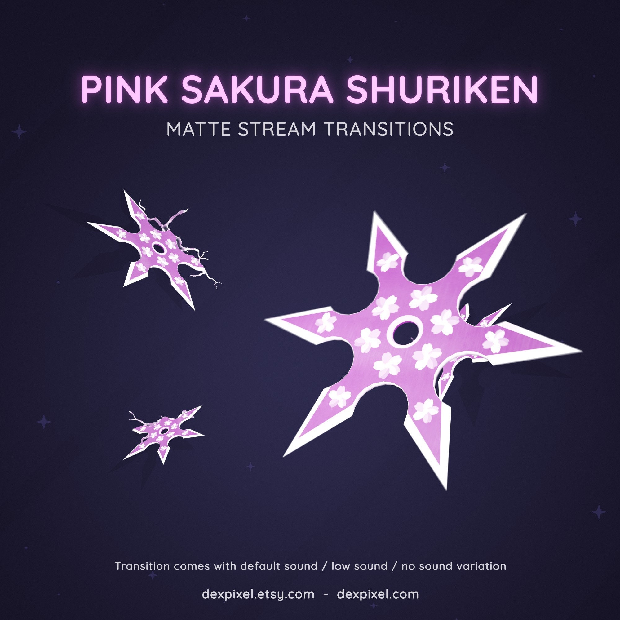 Pink Sakura Shuriken Ninja Matte Stream Transition | Cherry