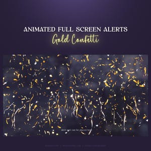 Gold Confetti Animated Stream Alerts | Cute Celebration Stream Alerts | Twitch | Vtuber Aesthetics| Full-Screen Alerts