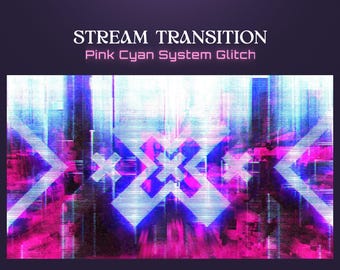 Pink Blue Glitch Stream Transition – Cyberpunk Futuristic OBS Stinger for Twitch & Sci-Fi Scenes