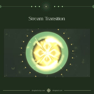 Pastelgroene maancharme Streamovergang | Mooie Vtuber Esthetiek| Pastelstroomovergang voor stroom | OBS-overgangsstinger