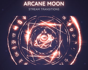 Red Arcane Moon Stream Transition | Animated Magic Seal (WebM )