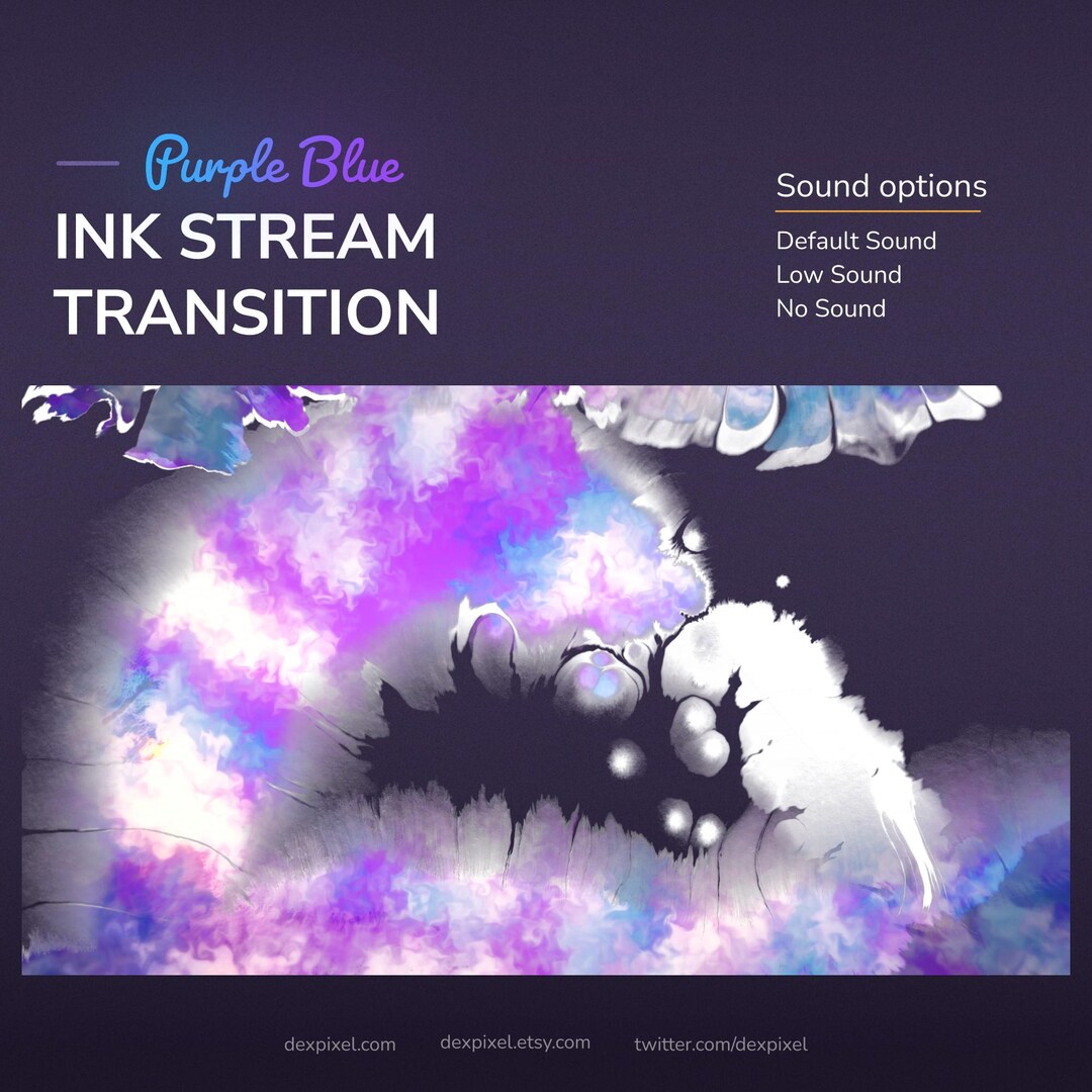 Side Stream Purple Color Purple Blue Ink Stream Transition: Animated Obs/twitch Stinger - Etsy