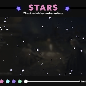 Decoración de transmisión con estrellas animadas / Complemento de transmisión con 24 estrellas fugaces animadas / Decoración de transmisión con partículas de transmisión / Recursos de Vtuber