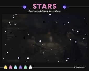 Animated Falling Stars Stream Decoration | Vtuber Overlay (Digital Download)