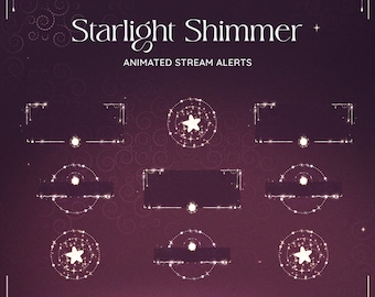 Starlight Shimmer Animated Stream Alerts | Peach, Brown & Green (WebM)