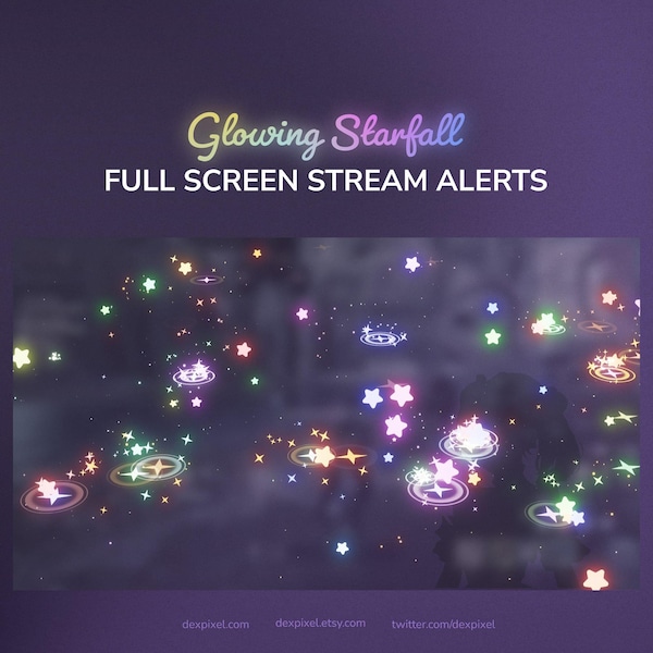 Glowing Stars Stream Rainbow Full-Screen Animated Twitch Alerts