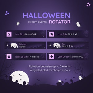 Halloween Events Widget with Alert | Halloween Events Rotator Vtubers Twitch Streamers | Spooky Ghosts Events Widget With Alert