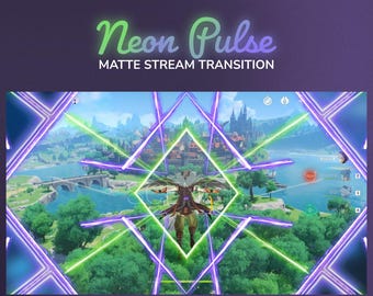 Neon Purple Green Matte Stream Transition | Abstract Magical Animated Transition OBS | Stinger Twitch