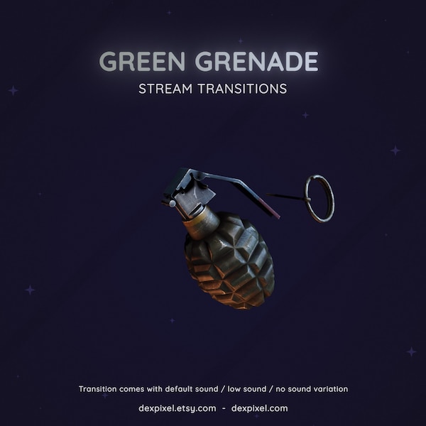 Grenade MK2 Video Game Stream Transition | Shooter FPS Stream Transition | Twitch Vtuber Transition OBS | Stinger Twitch