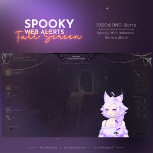 Spooky Web Animated Stream Alerts | Halloween Spider Web and Bats | Twitch Alerts | Vtuber Halloween | Full-Screen Alerts