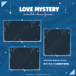 Blue Love Mystery Stream ウェブカメラ | Twitch ストリーム オーバーレイ | ライブストリーム フェイスカメラ | ストリーマー向けウェブカメラ フレーム | Vtuber