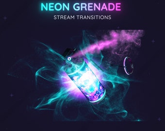 Neon Blue and Pink Grenade Flashbang Stream Transition | Shooter FPS Stream Transition | Twitch Vtuber Transition OBS | Stinger Twitch