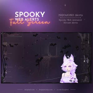 Spooky Web Animated Stream Alerts | Halloween Spider Web and Bats | Twitch Alerts | Vtuber Halloween | Full-Screen Alerts