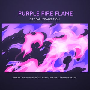 Fire Flame Cast Purple Pink Cartoon Transition | Colorful Stream Transition | Animated Stream Transition  | Cute Purple Stream Stinger