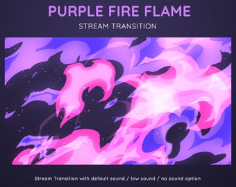 Fire Flame Cast Purple Pink Cartoon Transition | Colorful Stream Transition | Animated Stream Transition  | Cute Purple Stream Stinger