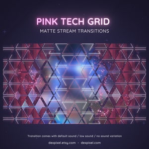 Glitch Pink Grid Tech Stream Transition | Glitchy Futuristic and Edgy Stinger | Technology SCI-FI Glitch Transition OBS | Stinger Twitch