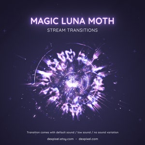 Magicstream Transition Purple Luna Moth Witch Stream Transition | Animated Stinger - Etsy