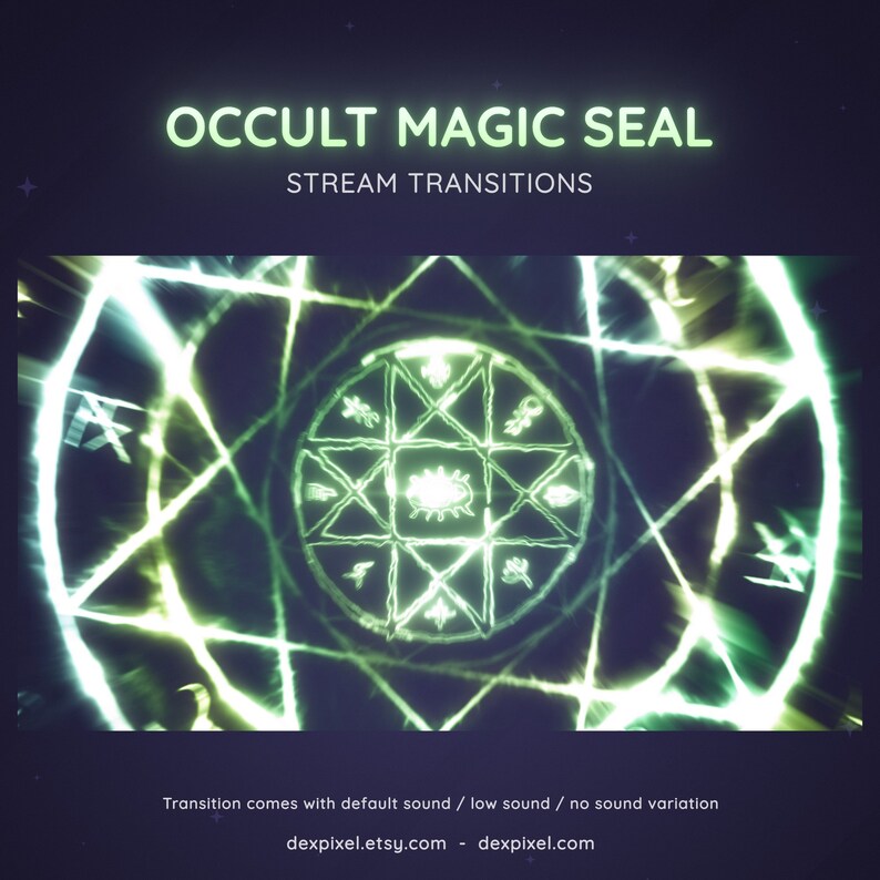 Magicstream Transition Occult Magic Seal Stream Transition | Green Symbols (animated) - Etsy