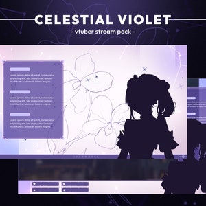 Celestial Violet Vtuber Purple Pastel Stream Pack | Violet Twitch Overlays | Cute Stream Scenes Animation | Constellation Purple Pastel