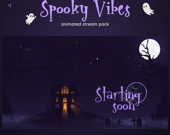 Straszny pakiet animowanych streamów | Nakładki Vtuber na Halloween