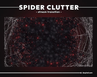 Rode ogen Spider Stream-overgang | Enge Halloween-twitch-overlay
