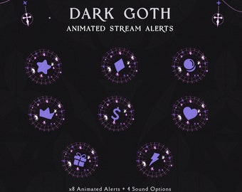 Dark Gothic Purple Spiders Animated Alerts| Halloween Goth Stream Alerts | Spiders Horror Twitch | Spooky Spiders