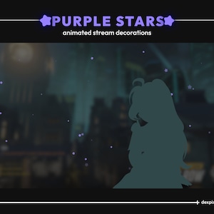Purple Animated Stars Stream Decoration / 4 Animated Falling Stars Animated Stream Add-on / Stream Particles Decoration / Vtuber Assets